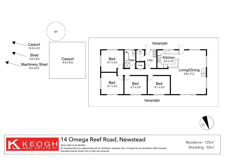 Floorplan of Homely rural property listing, 14 Omega Reef Road, Newstead VIC 3462