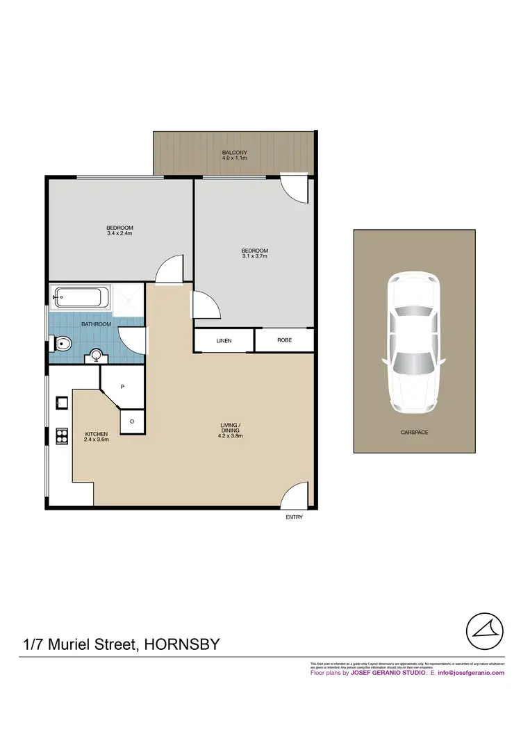 Floorplan of Homely unit listing, 1/7 Muriel Street, Hornsby NSW 2077