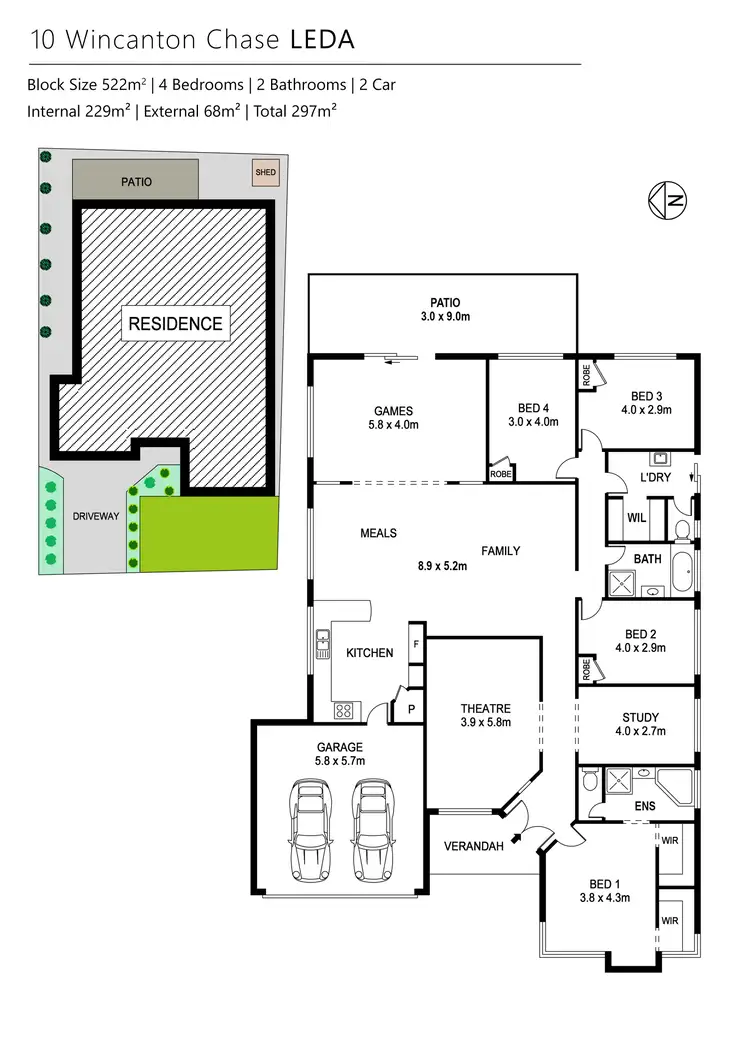 Floorplan of Homely house listing, 10 Wincanton Chase, Leda WA 6170
