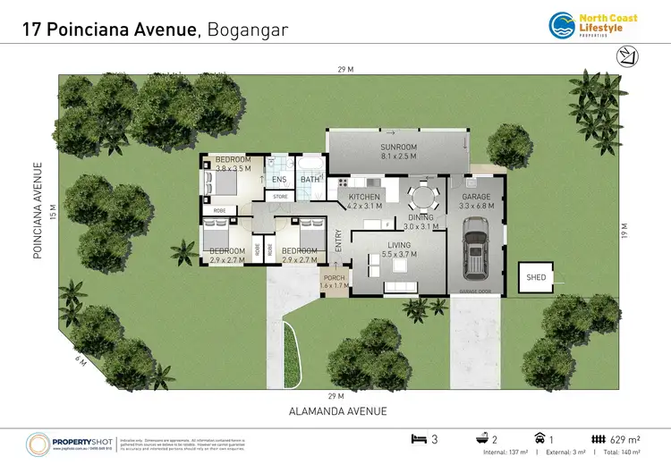 Floorplan of Homely house listing, 17 Poinciana Avenue, Bogangar NSW 2488