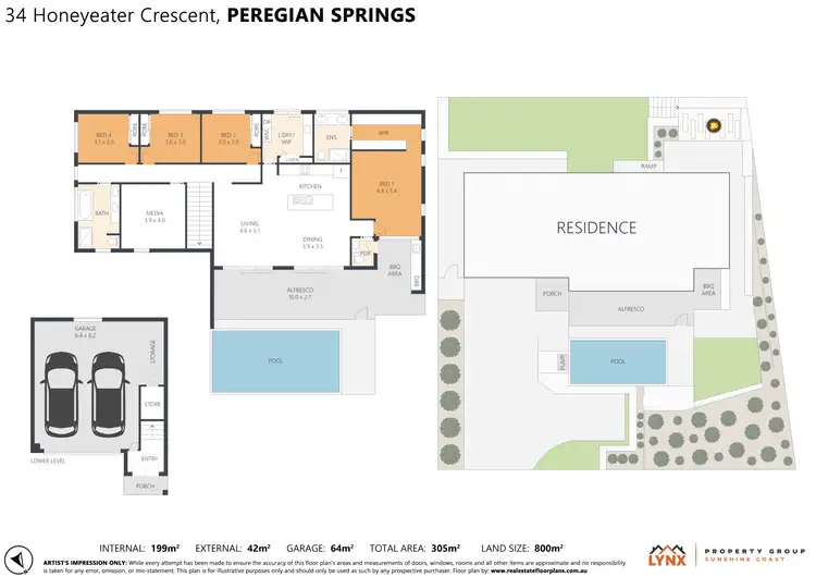 Floorplan of Homely house listing, 34 Honeyeater Crescent, Peregian Springs QLD 4573