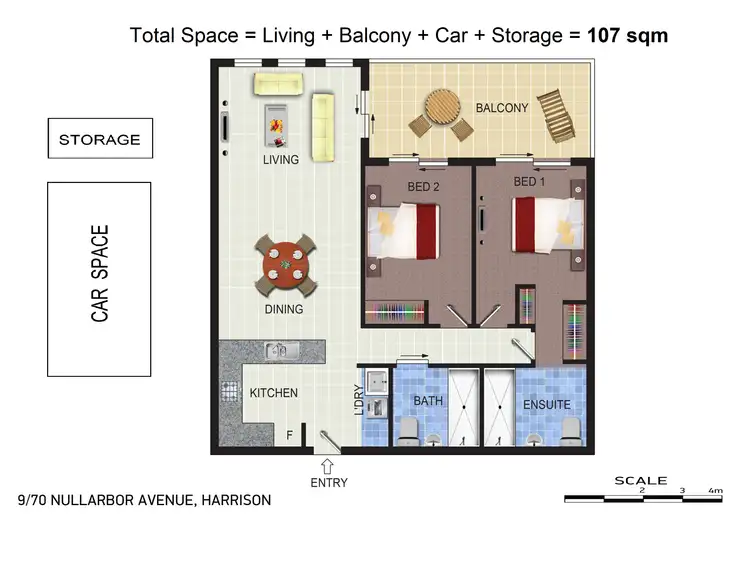 Floorplan of Homely apartment listing, 9/70 Nullarbor Avenue, Harrison ACT 2914