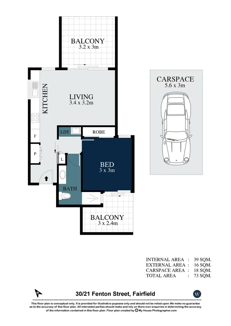 Floorplan of Homely unit listing, 30/21 Fenton Street, Fairfield QLD 4103