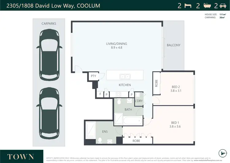Floorplan of Homely apartment listing, 2205/1808 David Low Way, Coolum Beach QLD 4573