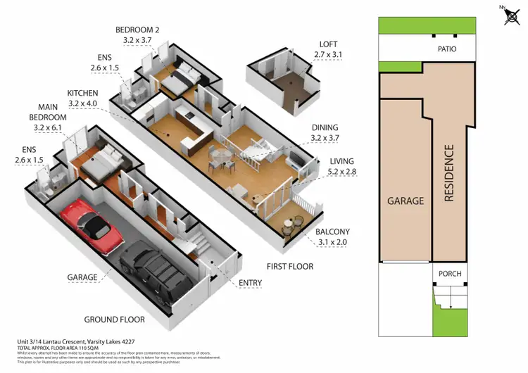 Floorplan of Homely townhouse listing, 3/14 Lantau Crescent, Varsity Lakes QLD 4227