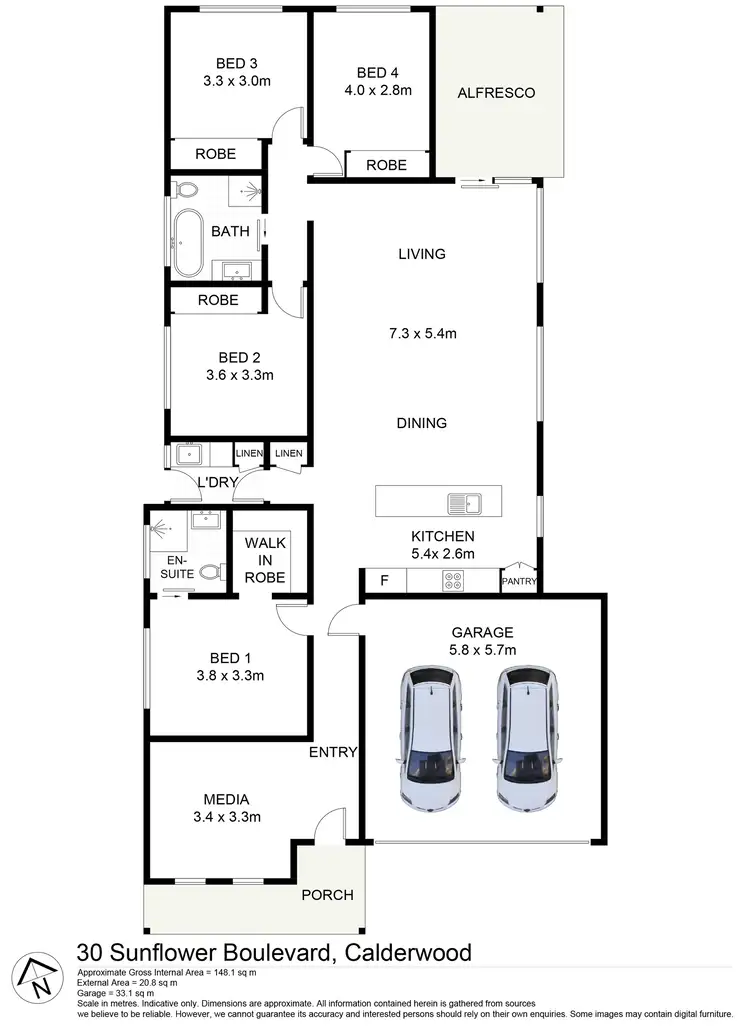 Floorplan of Homely house listing, 30 Sunflower Boulevard, Calderwood NSW 2527