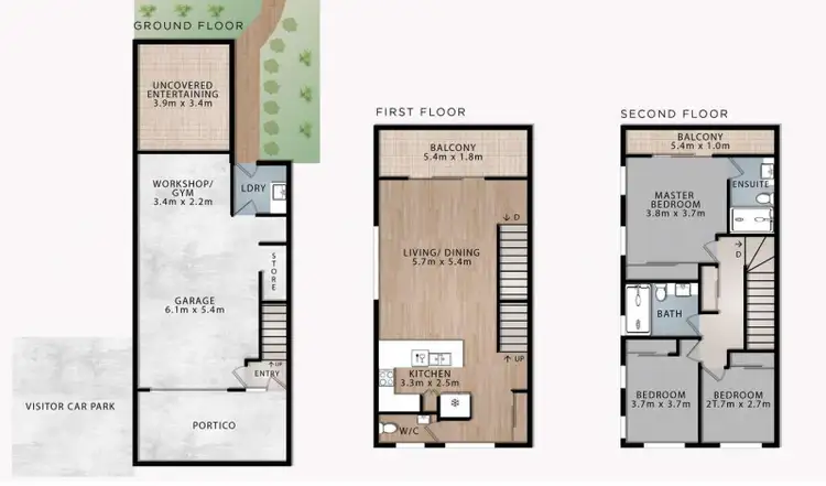 Floorplan of Homely townhouse listing, 2/1 Mervyn Thomas Drive, Hope Island QLD 4212