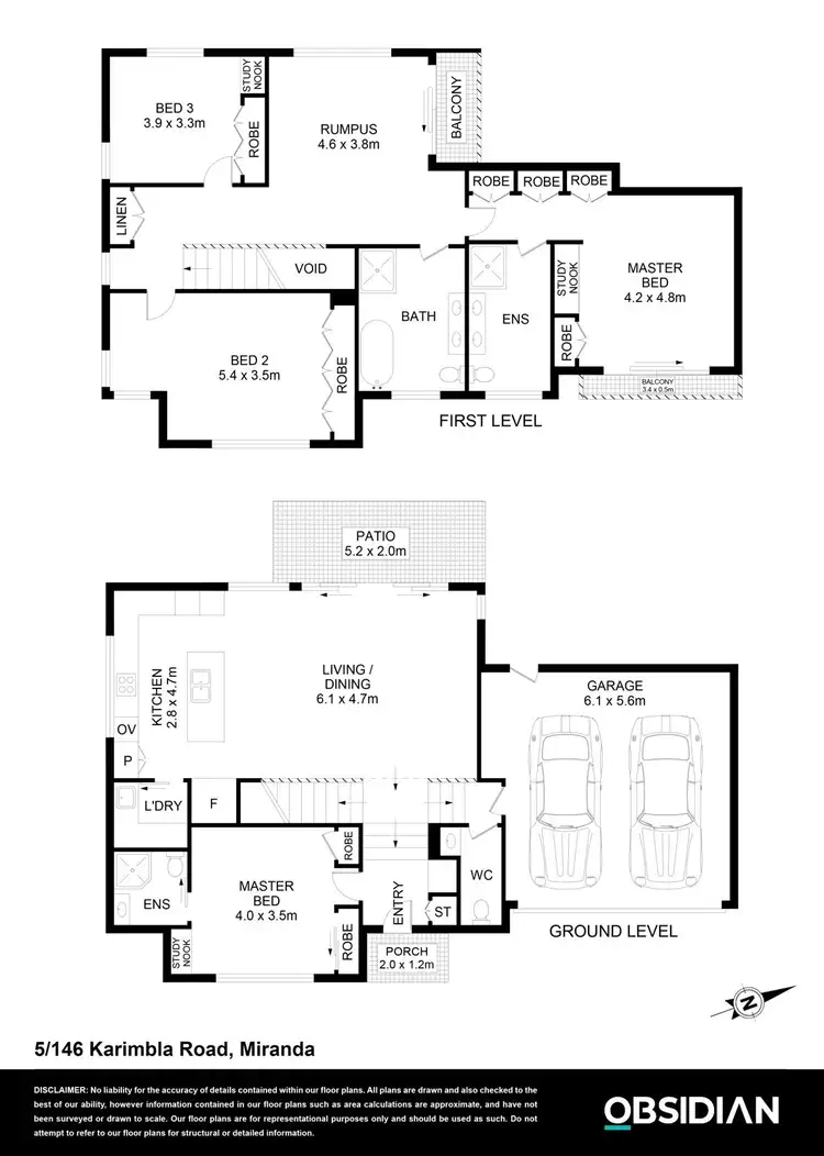 Floorplan of Homely townhouse listing, 5/146 Karimbla Road, Miranda NSW 2228