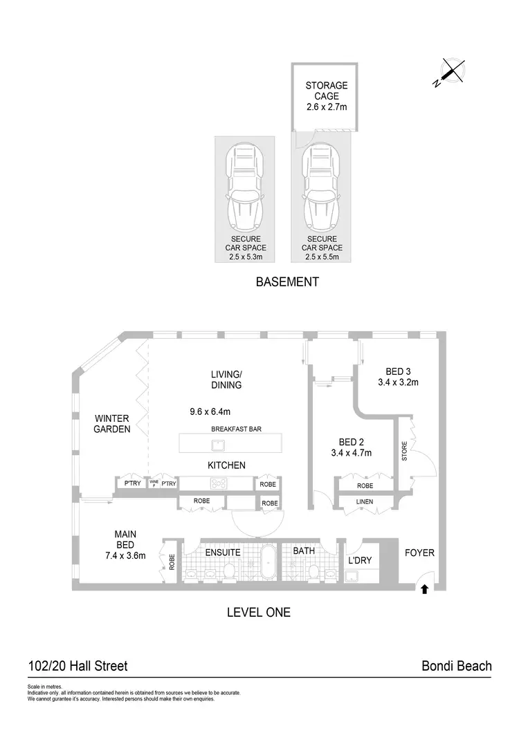 Floorplan of Homely apartment listing, 102/20 Hall Street, Bondi Beach NSW 2026