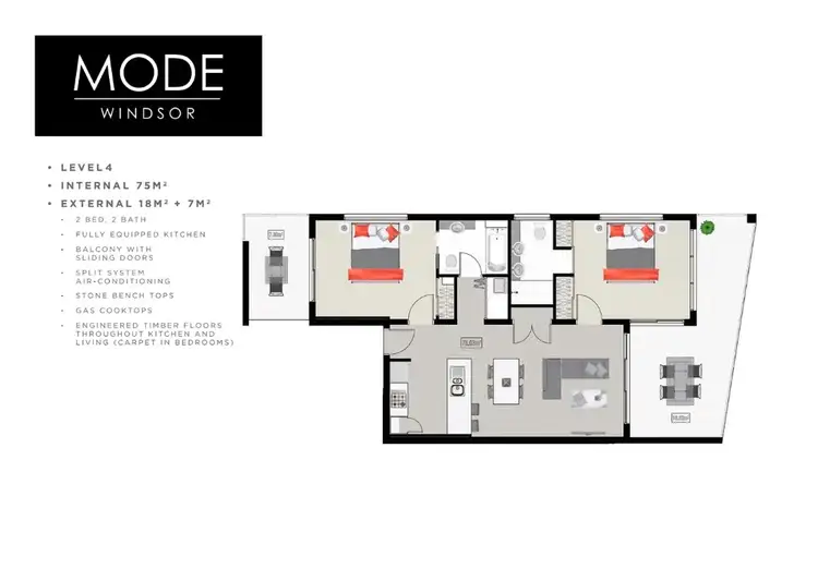 Floorplan of Homely apartment listing, 28/26 Le Geyt Street, Windsor QLD 4030