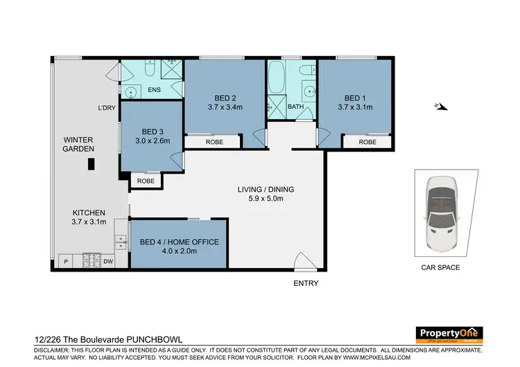 Floorplan of Homely unit listing, 12/226 The Boulevarde, Punchbowl NSW 2196