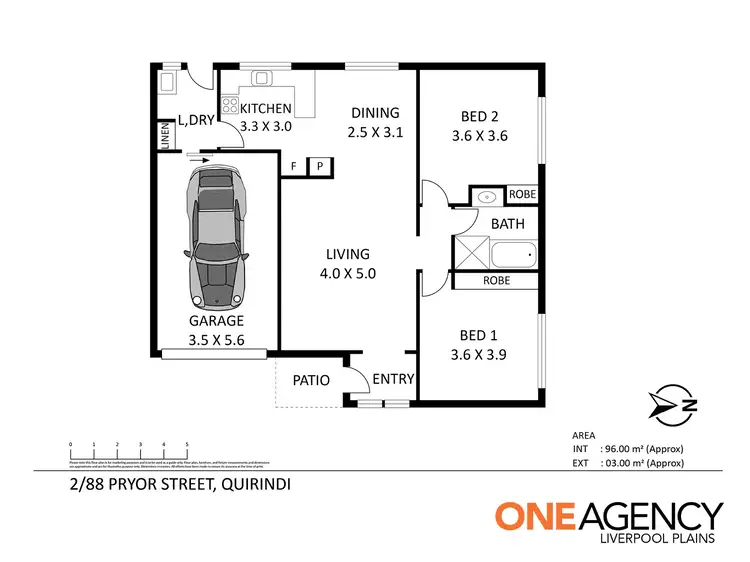 Floorplan of Homely unit listing, 2/88 Pryor Street, Quirindi NSW 2343