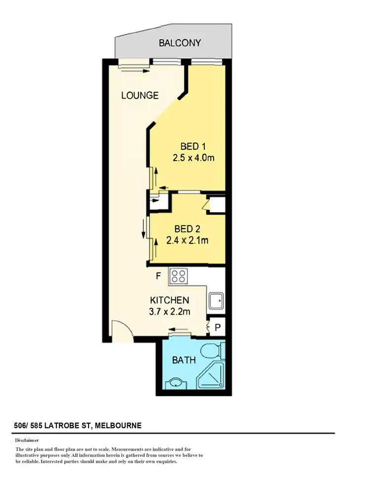 Floorplan of Homely apartment listing, 506/585 La Trobe Street, Melbourne VIC 3000