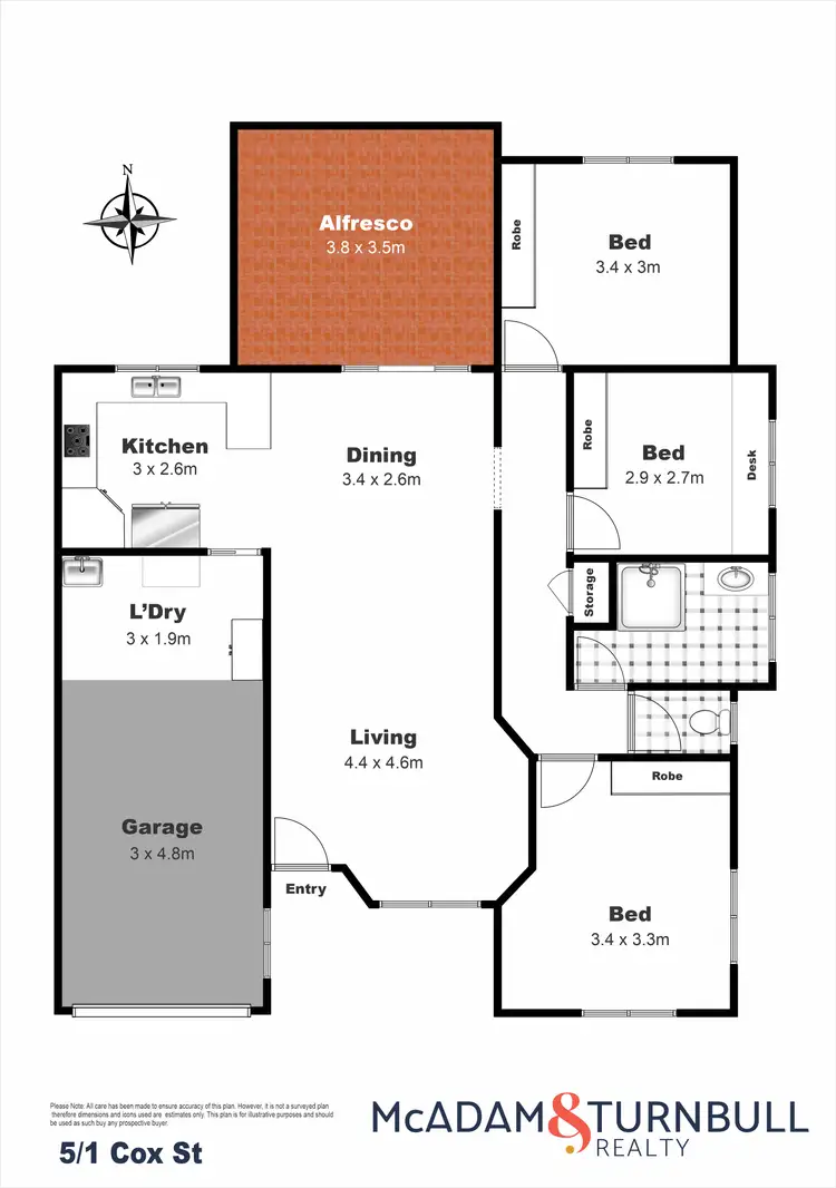 Floorplan of Homely unit listing, 5/1 Cox Street, Wilsonton QLD 4350