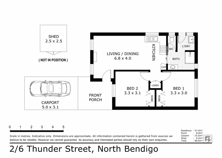Floorplan of Homely house listing, 2/6 Thunder Street, North Bendigo VIC 3550