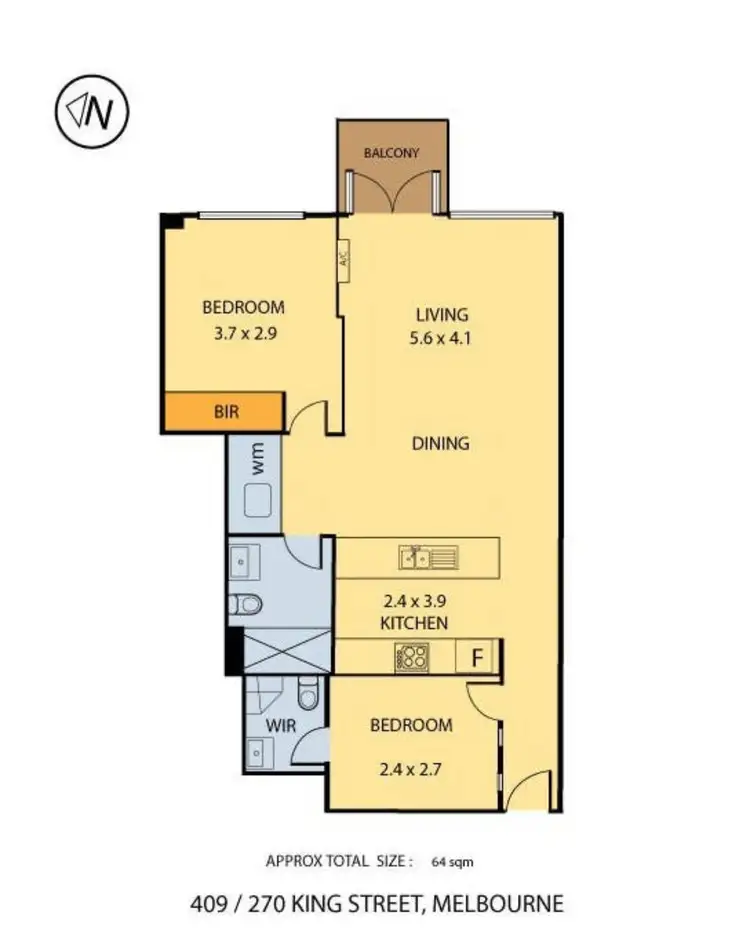 Floorplan of Homely apartment listing, 409/270 King Street, Melbourne VIC 3000