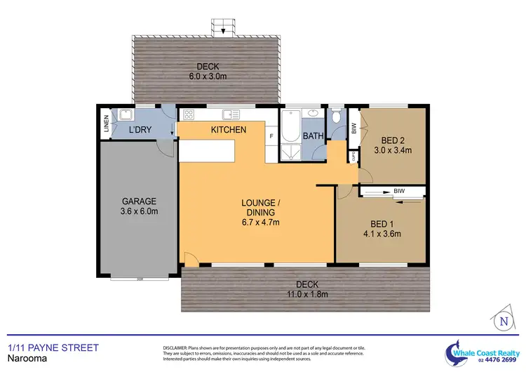 Floorplan of Homely villa listing, 1/11 Payne Street, Narooma NSW 2546