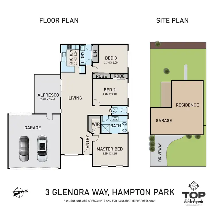 Floorplan of Homely house listing, 3 Glenora Way, Hampton Park VIC 3976