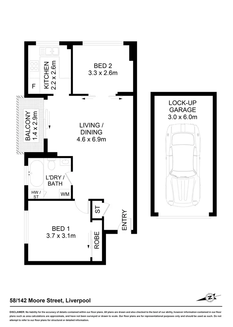 Floorplan of Homely flat listing, 58/142 Moore Street, Liverpool NSW 2170