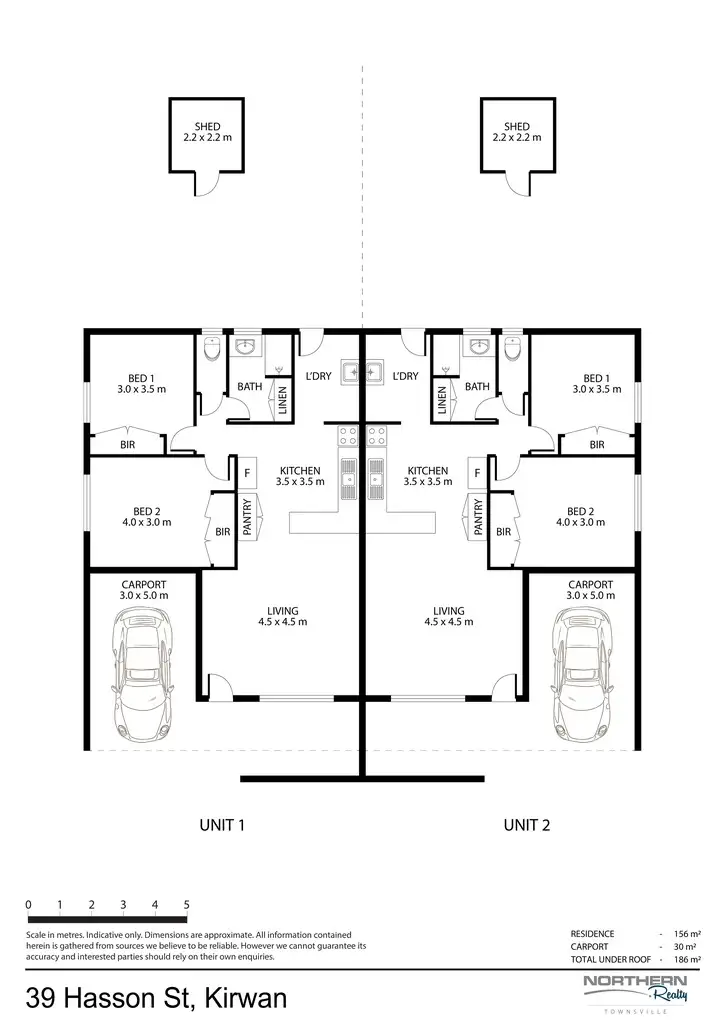 Floorplan of Homely semi-detached listing, 39 Hasson Street, Kirwan QLD 4817