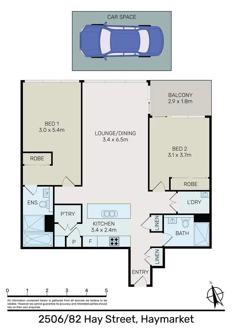 Floorplan of Homely apartment listing, Level 25/82 Hay Street, Haymarket NSW 2000