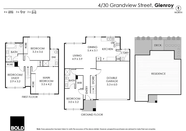 Floorplan of Homely townhouse listing, 4/30 Grandview Street, Glenroy VIC 3046