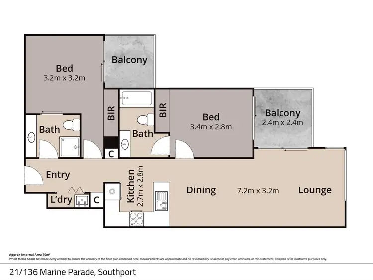 Floorplan of Homely unit listing, 21/136 Marine Parade, Southport QLD 4215