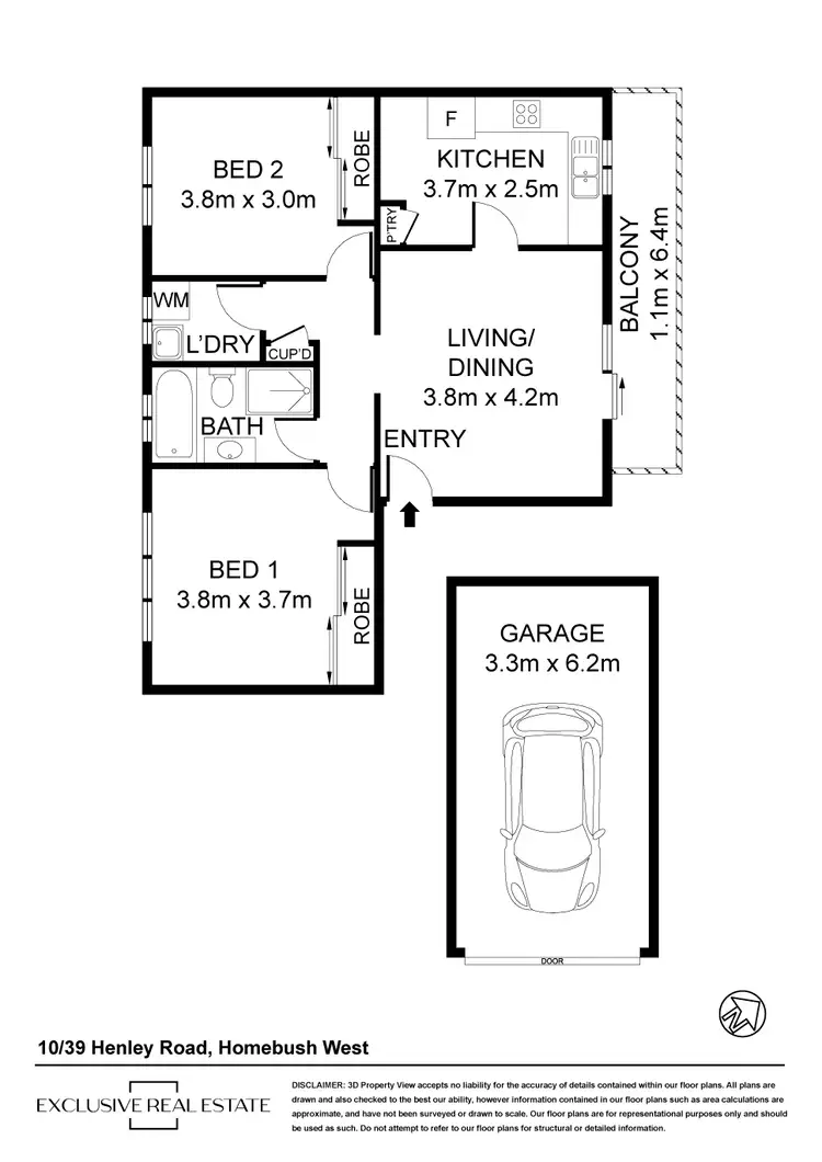 Floorplan of Homely apartment listing, 10/39 Henley Road, Homebush West NSW 2140