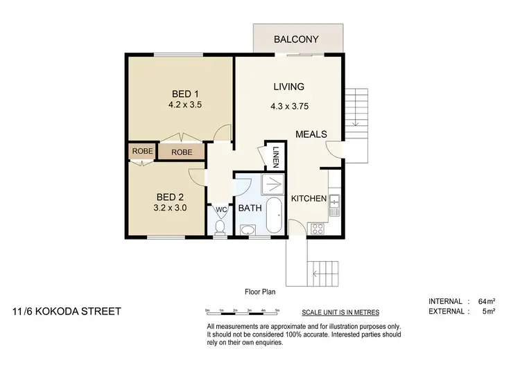 Floorplan of Homely unit listing, 11/6 Kokoda Street, Beenleigh QLD 4207