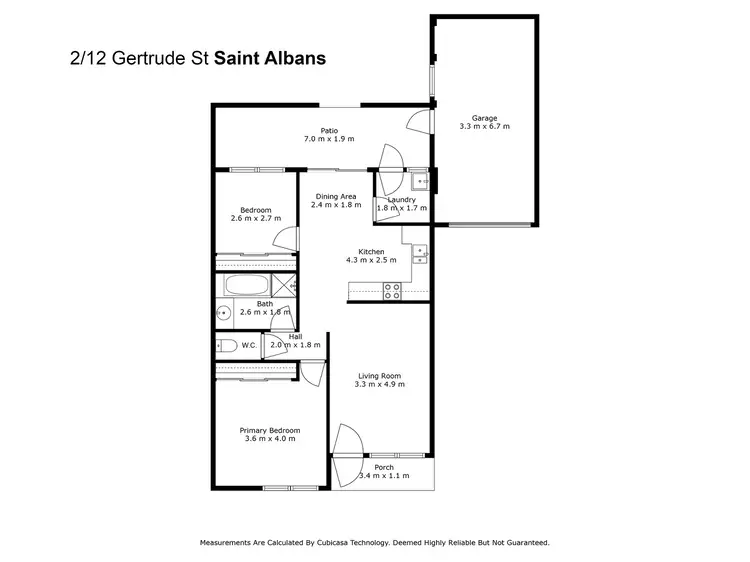 Floorplan of Homely unit listing, 2/12 Gertrude Street, St Albans VIC 3021