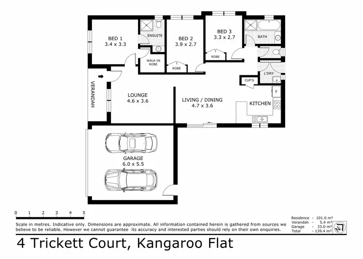 Floorplan of Homely house listing, 4 Trickett Court, Kangaroo Flat VIC 3555
