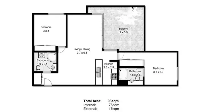 Floorplan of Homely apartment listing, 1307/151 George Street, Brisbane City QLD 4000