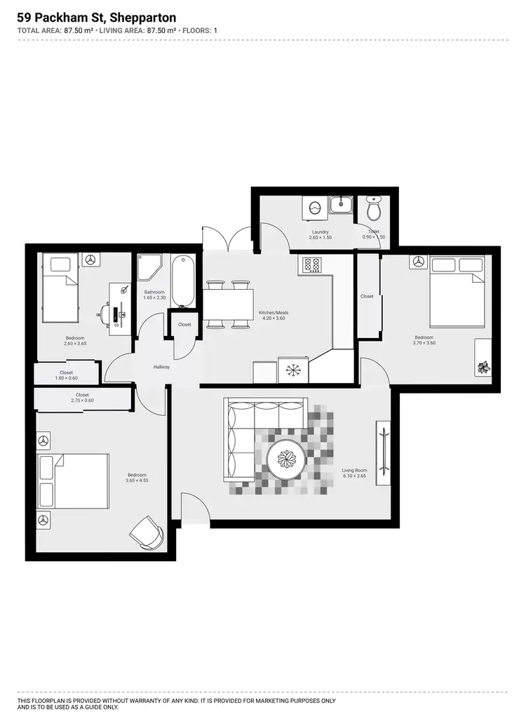 Floorplan of Homely house listing, 59 Packham Street, Shepparton VIC 3630