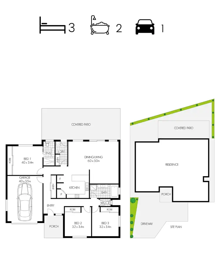 Floorplan of Homely semi-detached listing, 2/56 Crossingham Street, Toukley NSW 2263