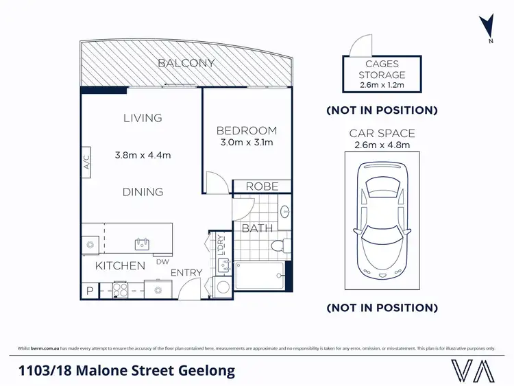 Floorplan of Homely unit listing, 1103/18 Malone Street, Geelong VIC 3220