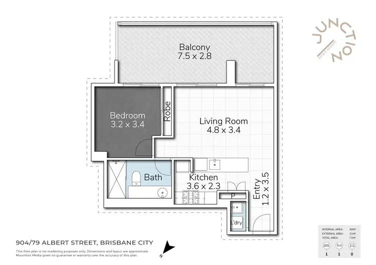Floorplan of Homely unit listing, 904/79 Albert Street, Brisbane City QLD 4000