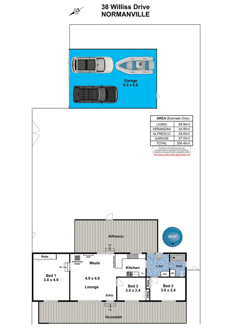 Floorplan of Homely house listing, 38 Williss Drive, Normanville SA 5204