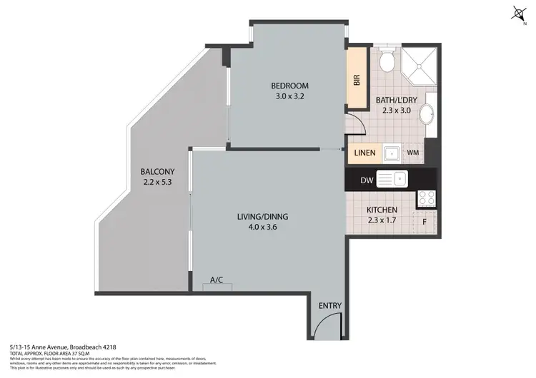 Floorplan of Homely apartment listing, 5/13 Anne Avenue, Broadbeach QLD 4218