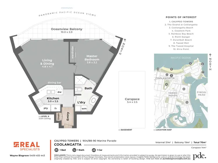 Floorplan of Homely unit listing, 904/88 Marine Parade 'Mantra', Coolangatta QLD 4225