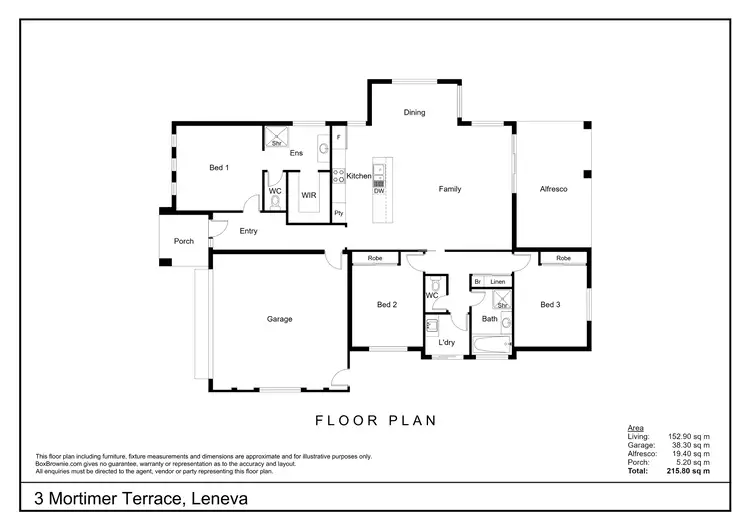 Floorplan of Homely house listing, 3 MORTIMER TERRACE, Leneva VIC 3691