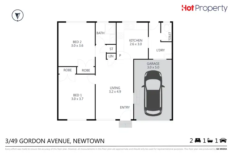 Floorplan of Homely unit listing, Unit 3/49 Gordon Avenue, Newtown QLD 4350