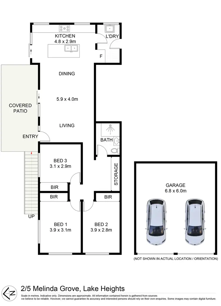 Floorplan of Homely semi-detached listing, 2/5 Melinda Grove, Lake Heights NSW 2502
