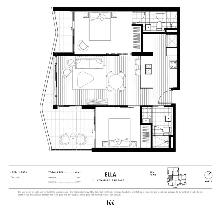 Floorplan of Homely apartment listing, 1207/14 Ella Street, Newstead QLD 4006