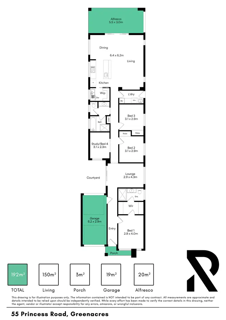 Floorplan of Homely house listing, 55 Princes Road, Greenacres SA 5086
