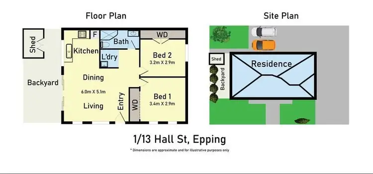 Floorplan of Homely unit listing, 1/13 Hall Street, Epping VIC 3076