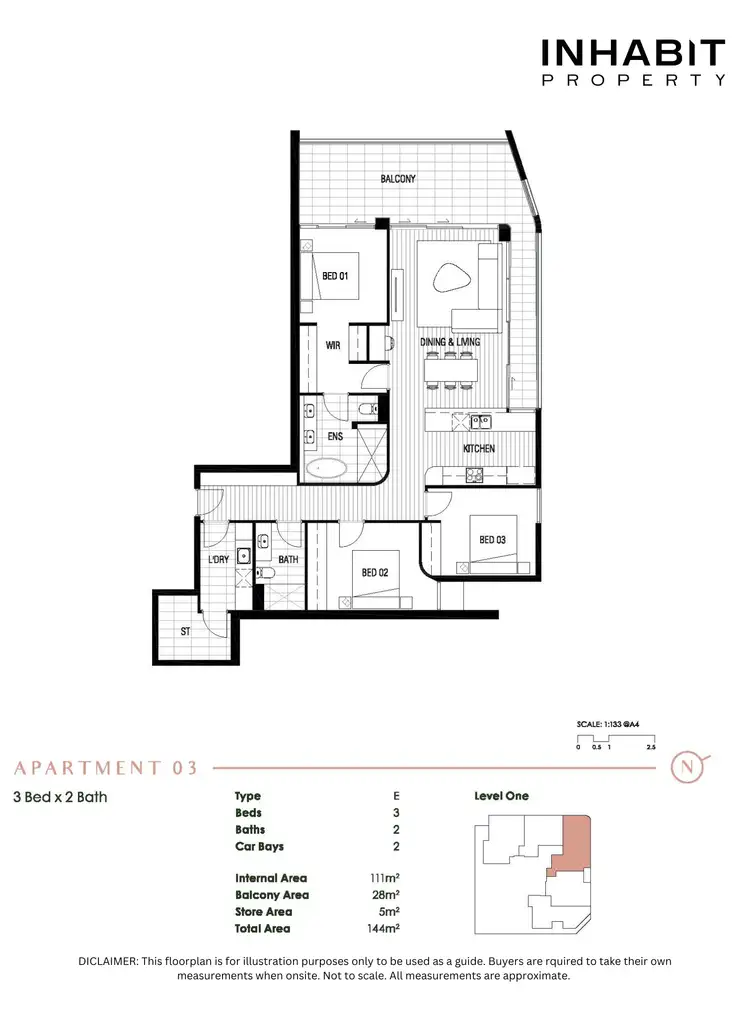 Floorplan of Homely apartment listing, 3/55 McCallum Lane, Victoria Park WA 6100