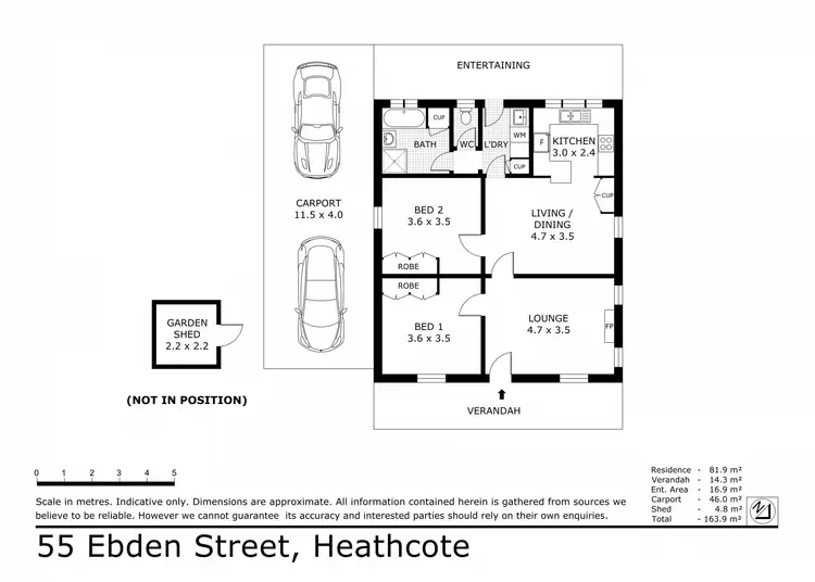 Floorplan of Homely house listing, 55 Ebden Street, Heathcote VIC 3523