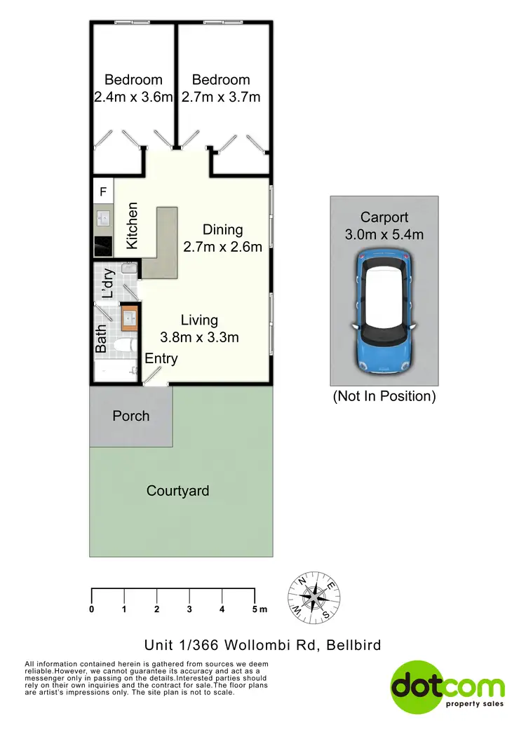 Floorplan of Homely unit listing, 1/366 Wollombi Road, Bellbird NSW 2325