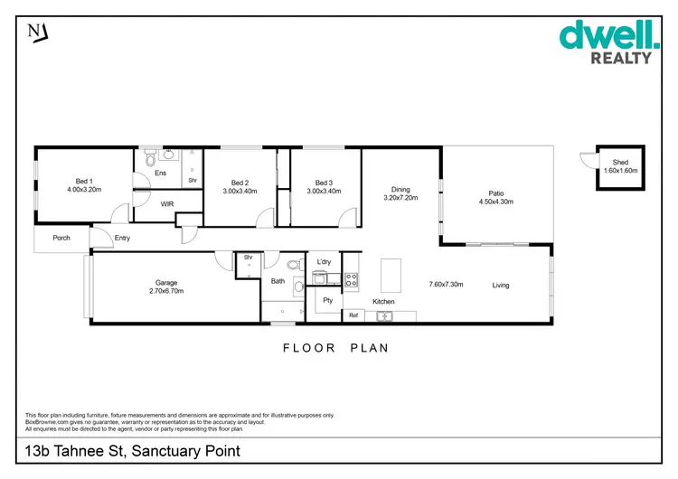 Floorplan of Homely semi-detached listing, 13b Tahnee Street, Sanctuary Point NSW 2540