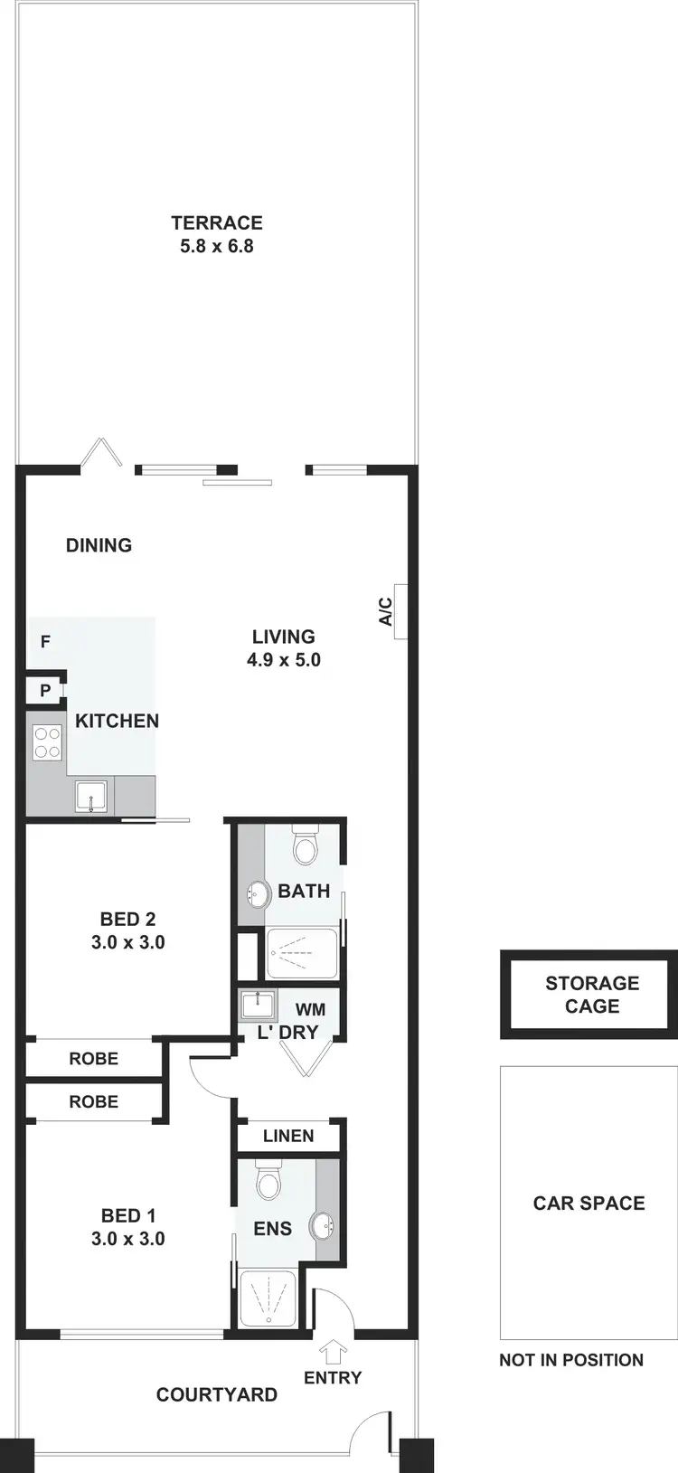 Floorplan of Homely apartment listing, 3/60 La Scala Avenue, Maribyrnong VIC 3032